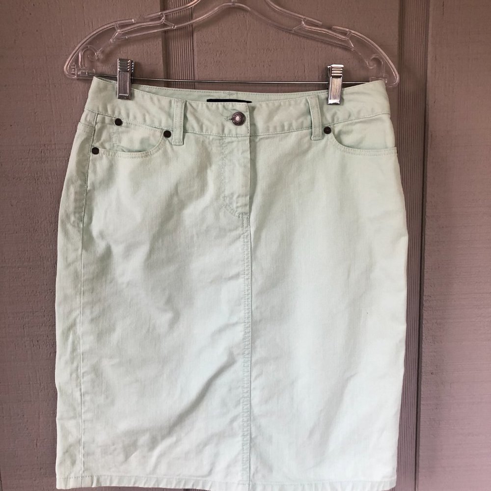 Talbots Mint Green Jean Skirt Size 2